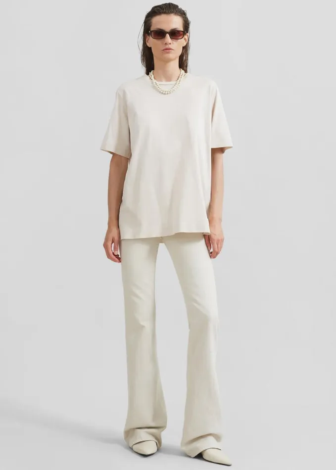 Clothing Women The Frankie Shop Haikure Flora Flared Jeans 8211 Natural