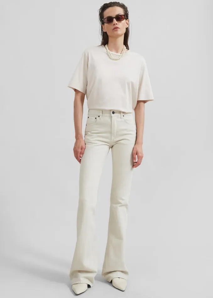 Clothing Women The Frankie Shop Haikure Flora Flared Jeans 8211 Natural
