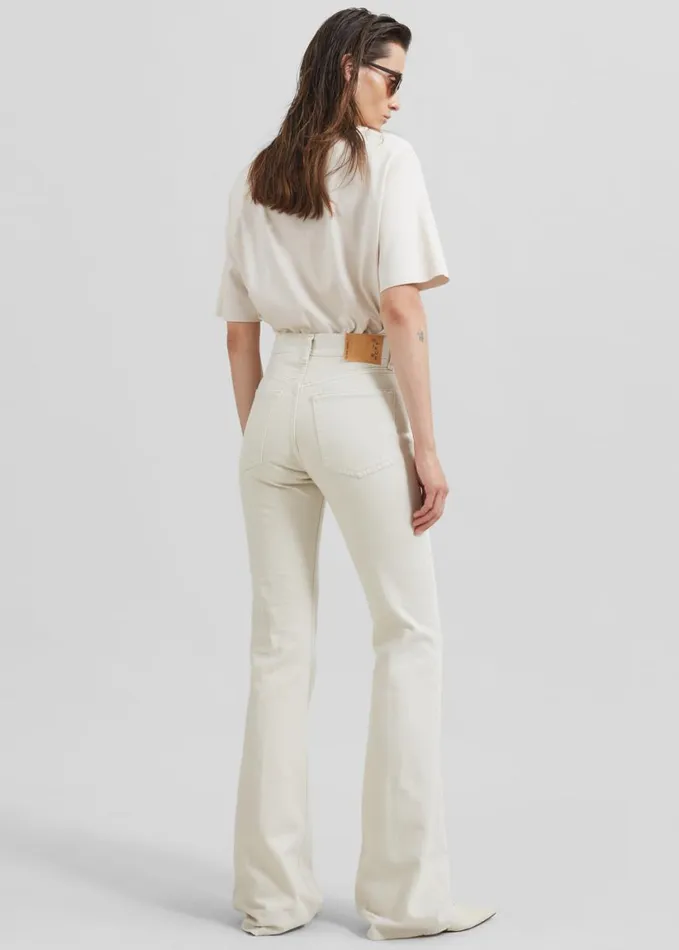 Clothing Women The Frankie Shop Haikure Flora Flared Jeans 8211 Natural