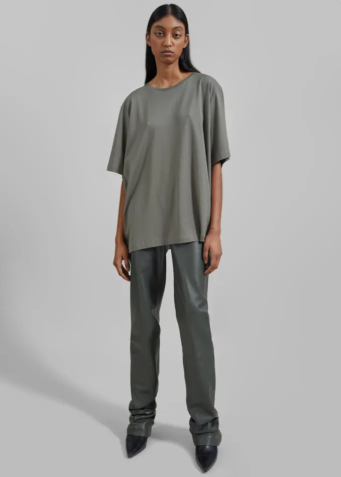 Clothing Women The Frankie Shop Harper Soft Organic TShirt 8211 Light Khaki