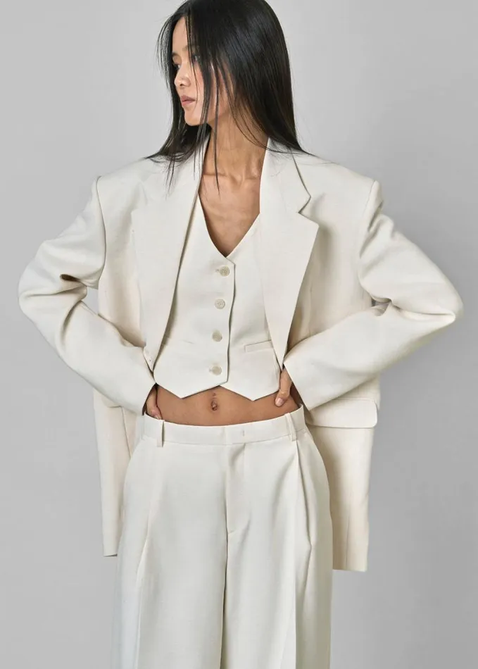 Clothing Women The Frankie Shop Indio Vest 8211 Off White