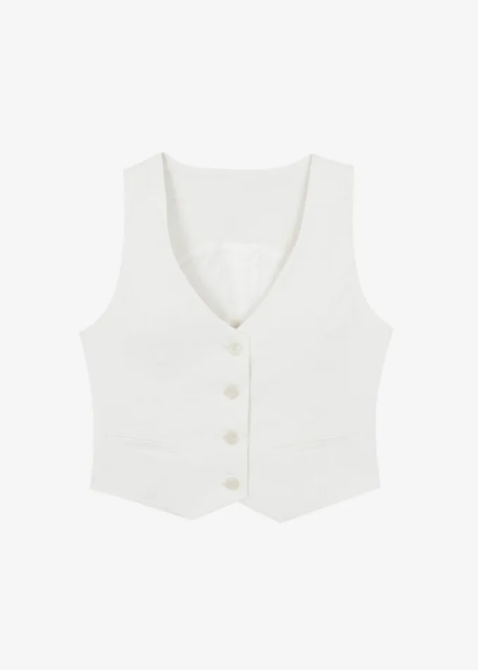 Clothing Women The Frankie Shop Indio Vest 8211 Off White