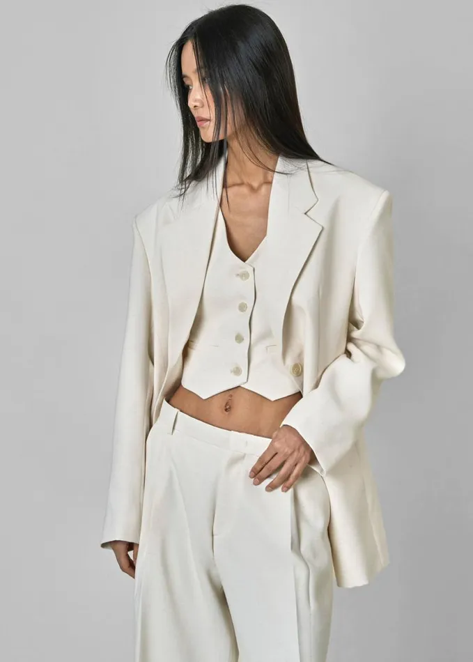 Clothing Women The Frankie Shop Indio Vest 8211 Off White