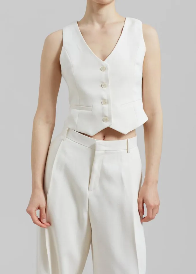 Clothing Women The Frankie Shop Indio Vest 8211 Off White