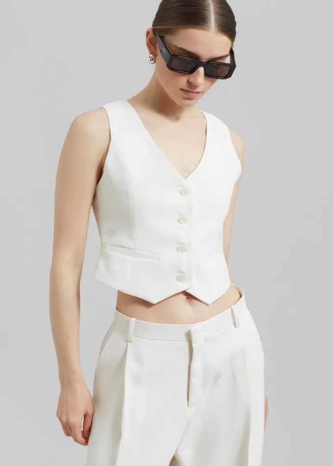 Clothing Women The Frankie Shop Indio Vest 8211 Off White