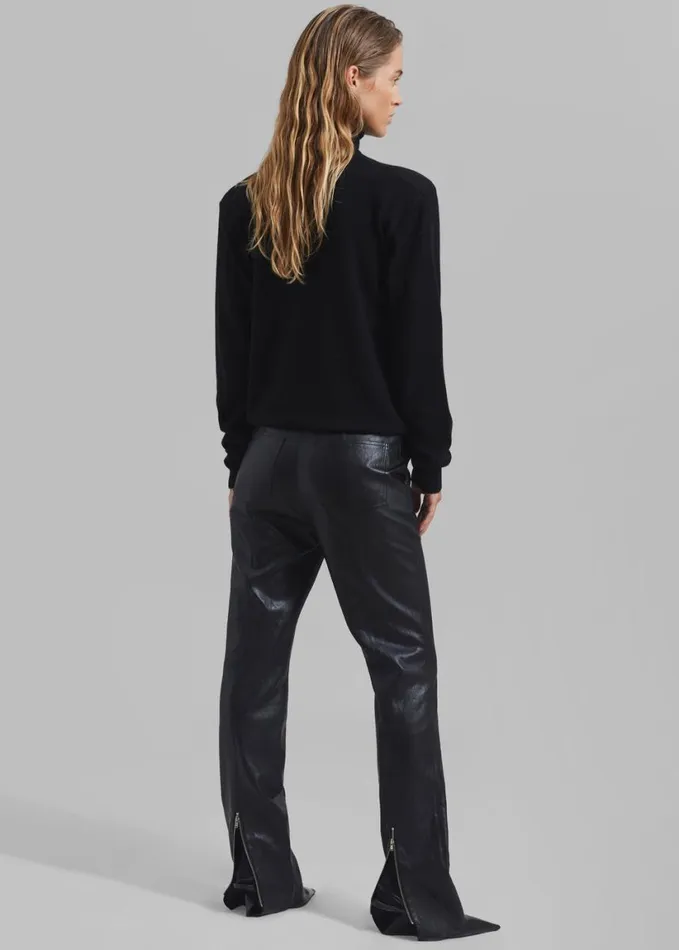 Clothing Women The Frankie Shop Ines Thin Padded Turtleneck 8211 Black