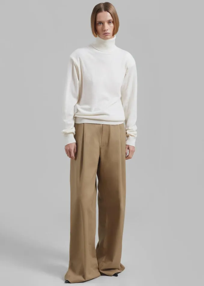 Clothing Women The Frankie Shop Ines Thin Padded Turtleneck 8211 Ivory