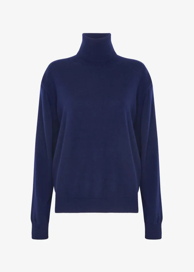 Clothing Women The Frankie Shop Ines Thin Padded Turtleneck 8211 Navy