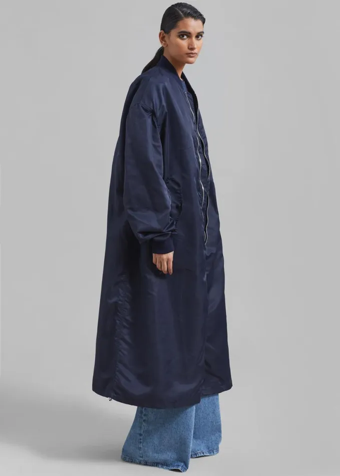 Clothing Women The Frankie Shop Isaac Oversized Bomber Coat 8211 Navy