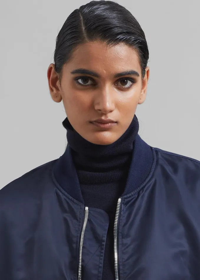 Clothing Women The Frankie Shop Isaac Oversized Bomber Coat 8211 Navy