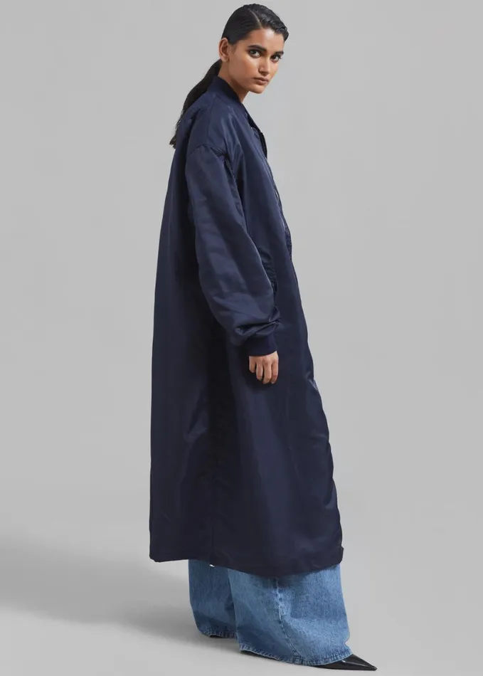 Clothing Women The Frankie Shop Isaac Oversized Bomber Coat 8211 Navy