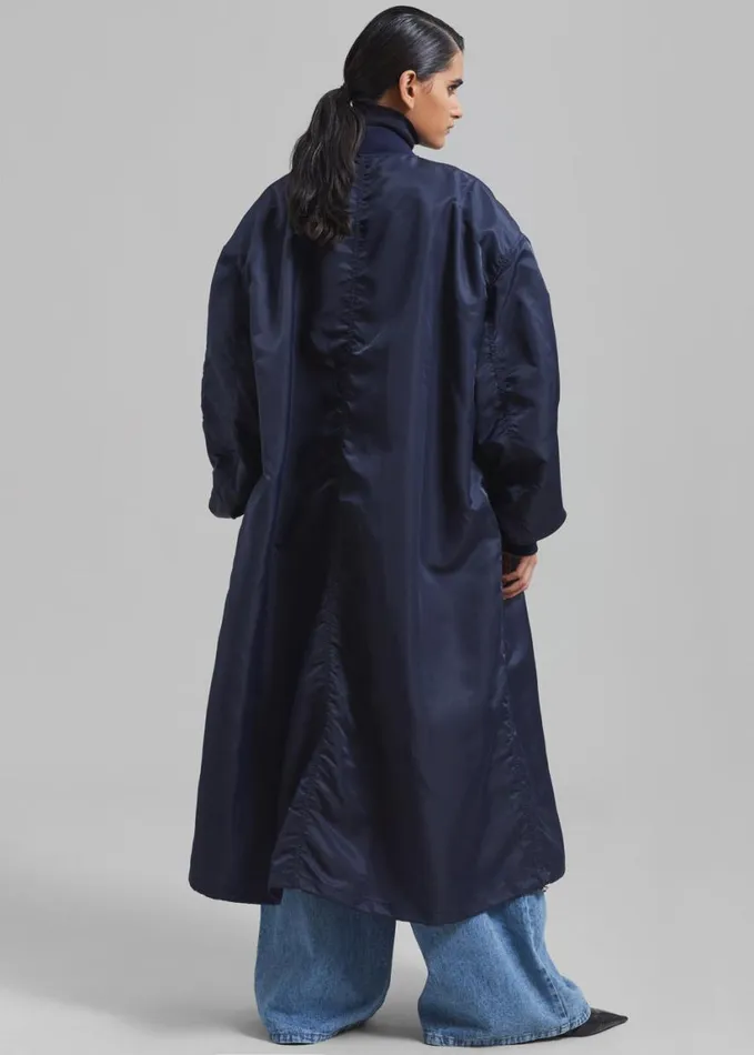 Clothing Women The Frankie Shop Isaac Oversized Bomber Coat 8211 Navy