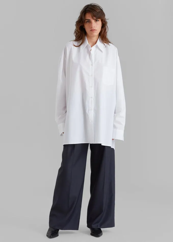 Clothing Women The Frankie Shop Jany TieNeck Shirt 8211 White