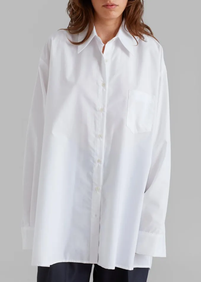 Clothing Women The Frankie Shop Jany TieNeck Shirt 8211 White