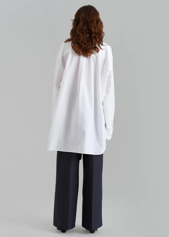 Clothing Women The Frankie Shop Jany TieNeck Shirt 8211 White