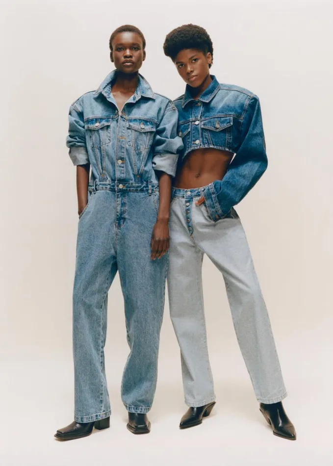 Clothing Women The Frankie Shop Jas Denim Jumpsuit 8211 Dark Indigo