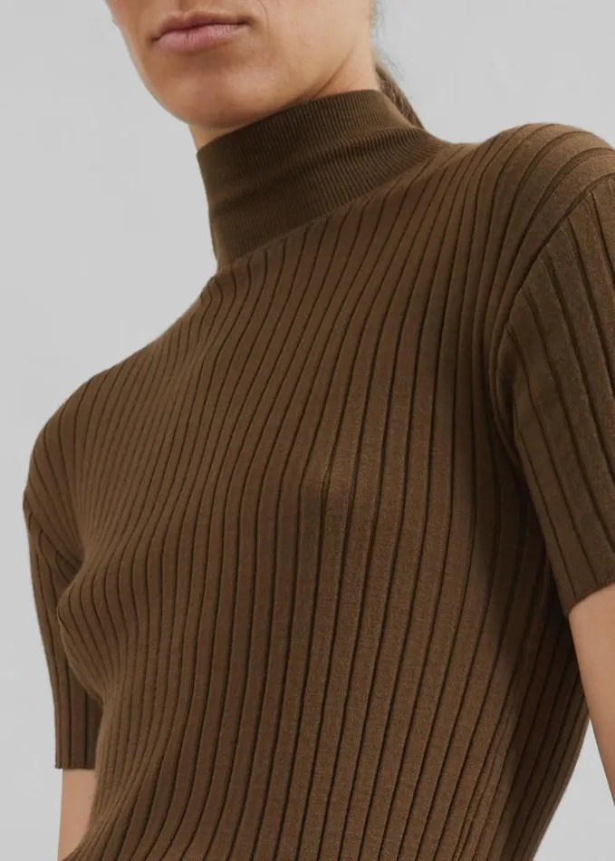 Clothing Women The Frankie Shop Jennis Turtleneck Top 8211 Olive Brown