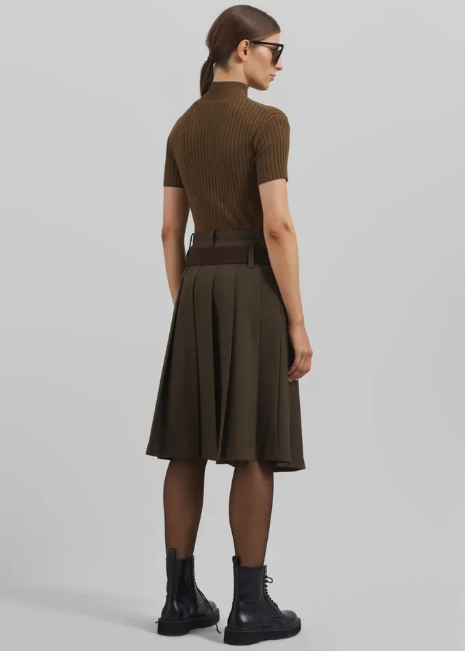 Clothing Women The Frankie Shop Jennis Turtleneck Top 8211 Olive Brown