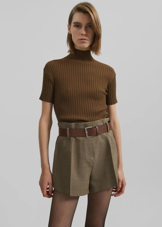 Clothing Women The Frankie Shop Jennis Turtleneck Top 8211 Olive Brown