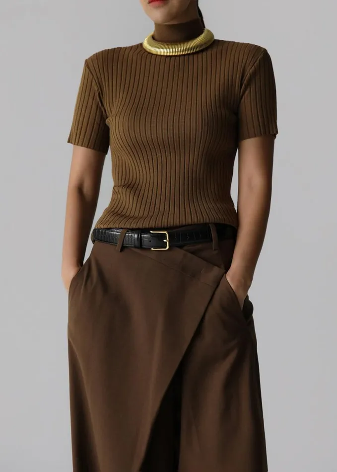 Clothing Women The Frankie Shop Jennis Turtleneck Top 8211 Olive Brown