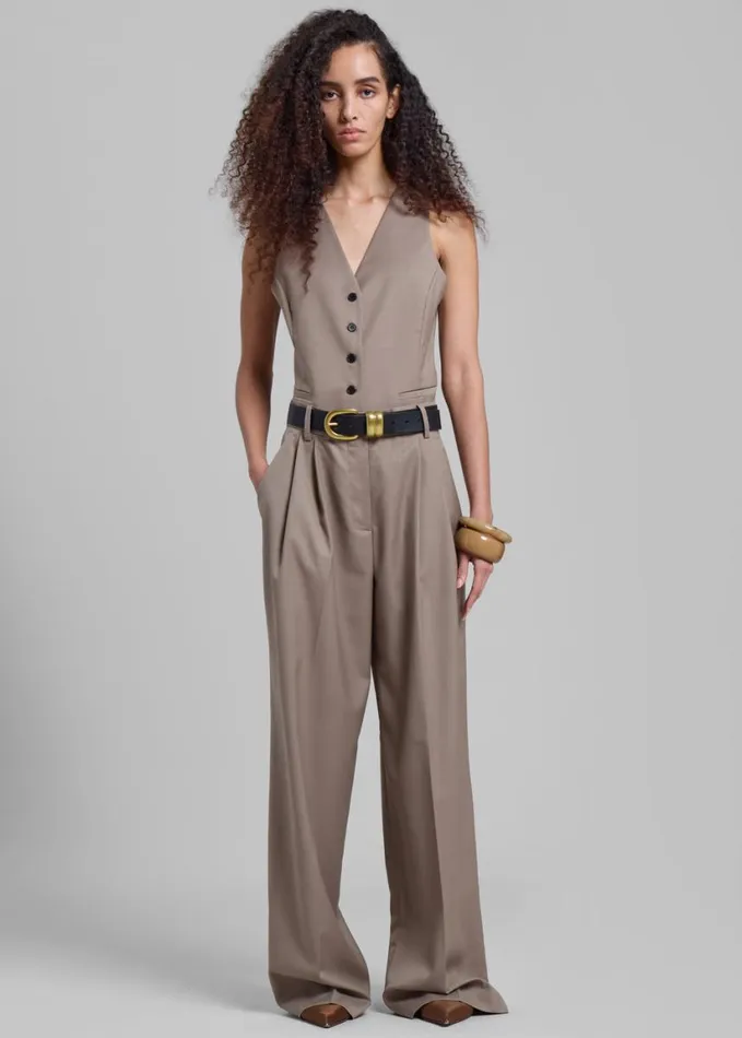 Clothing Women The Frankie Shop Jorae Pleated Trousers 8211 Taupe