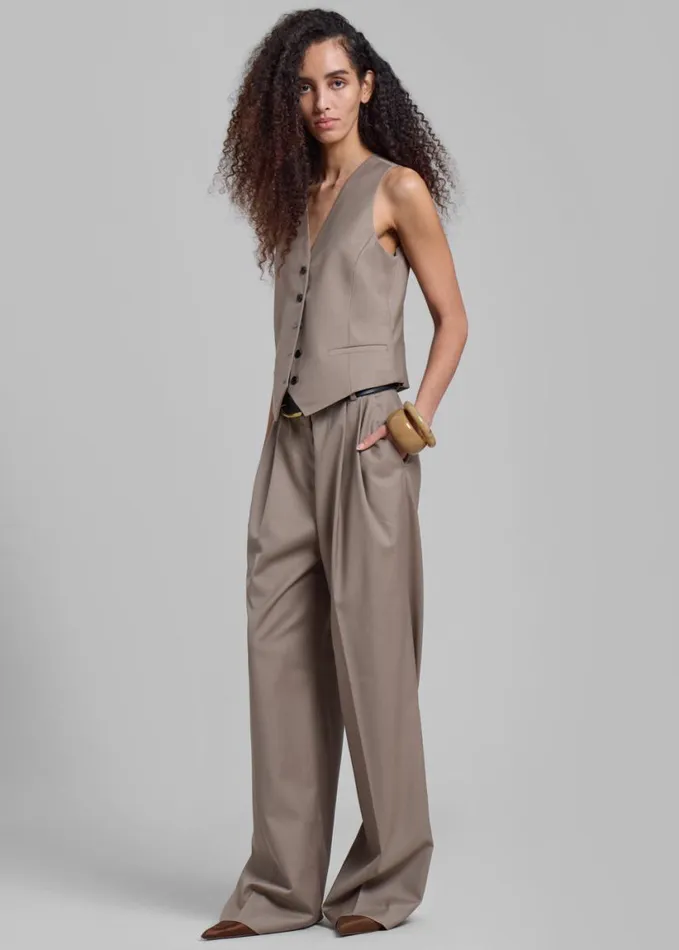 Clothing Women The Frankie Shop Jorae Pleated Trousers 8211 Taupe