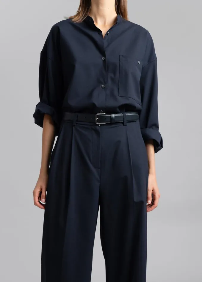 Clothing Women The Frankie Shop Jour Pleated Pants 8211 Deep Navy