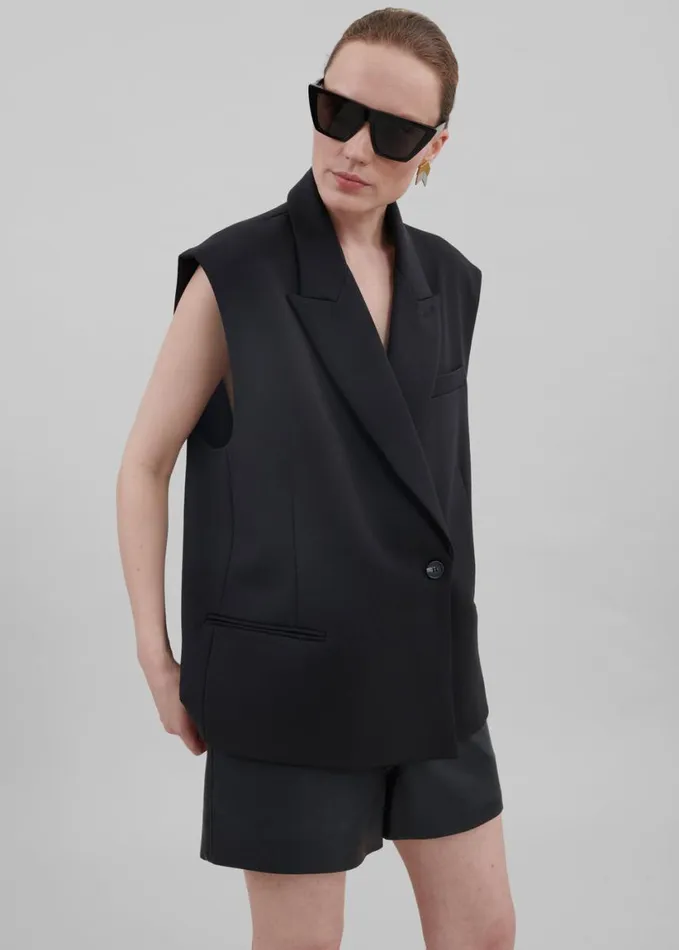 Clothing Women The Frankie Shop Kace Boxy Vest 8211 Black