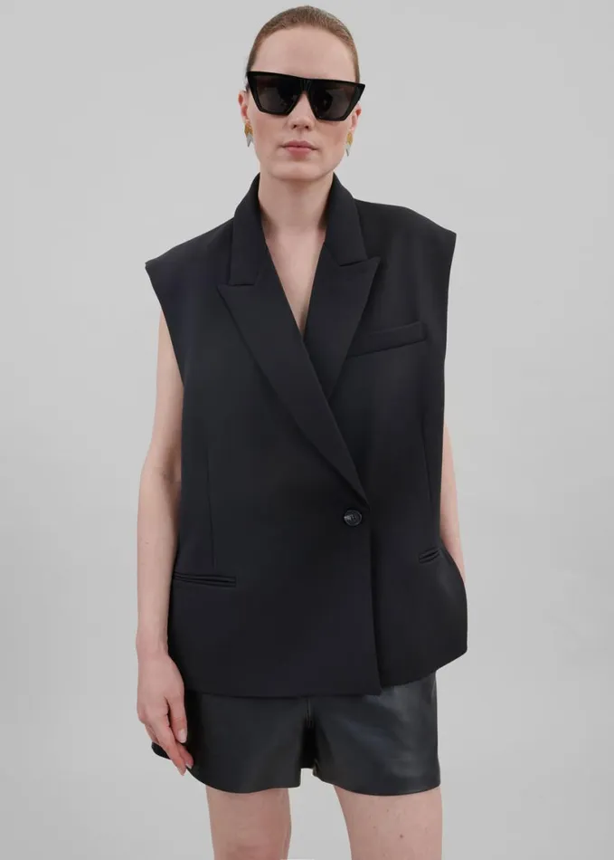 Clothing Women The Frankie Shop Kace Boxy Vest 8211 Black