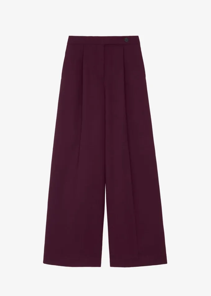 Clothing Women The Frankie Shop Kamila Wide Leg Trousers 8211 Burgundy