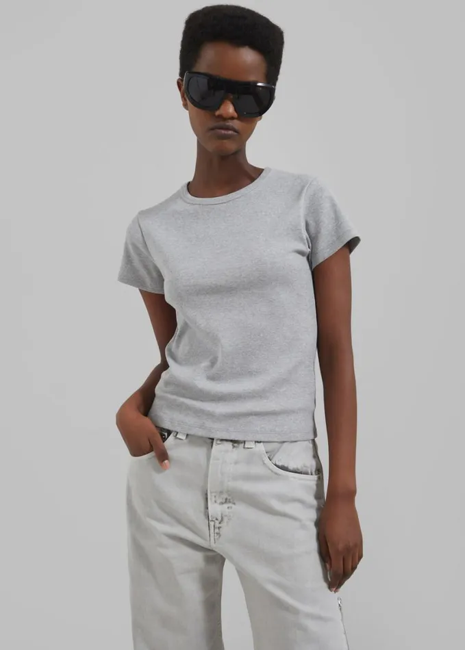 Clothing Women The Frankie Shop Kellen Baby Tee 8211 Grey