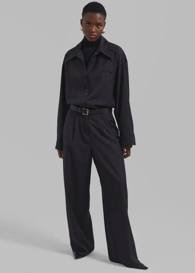 Clothing Women The Frankie Shop Kerry Trousers 8211 Black Pinstripe