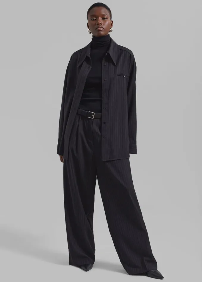 Clothing Women The Frankie Shop Kerry Trousers 8211 Black Pinstripe