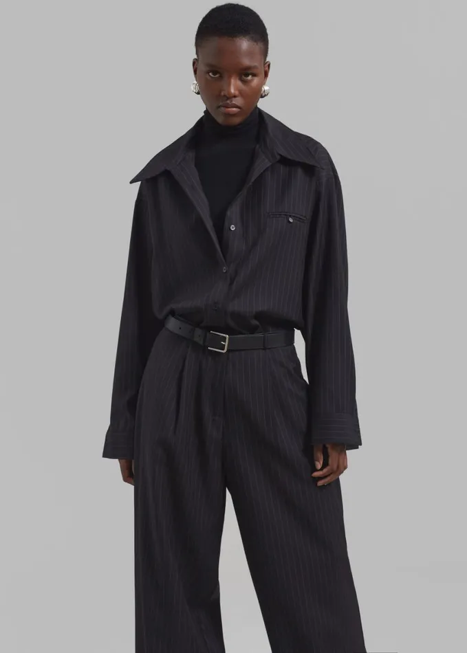 Clothing Women The Frankie Shop Kerry Trousers 8211 Black Pinstripe