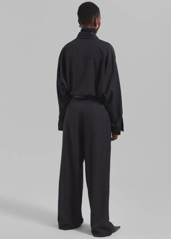 Clothing Women The Frankie Shop Kerry Trousers 8211 Black Pinstripe