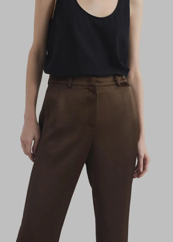Clothing Women The Frankie Shop Kit Satin Trousers 8211 Brown