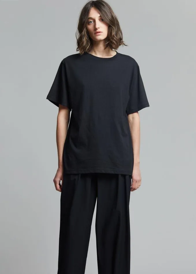 Clothing Women The Frankie Shop Lilou Simple Tee 8211 Black
