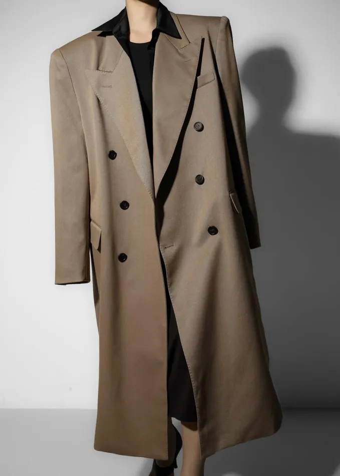 Clothing Women The Frankie Shop London Double Breasted Coat 8211 Taupe