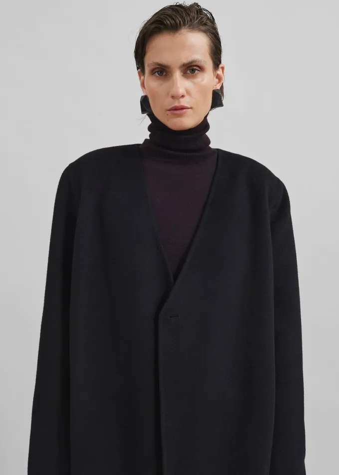 Clothing Women The Frankie Shop Loulou Studio Banie Long Coat 8211 Black