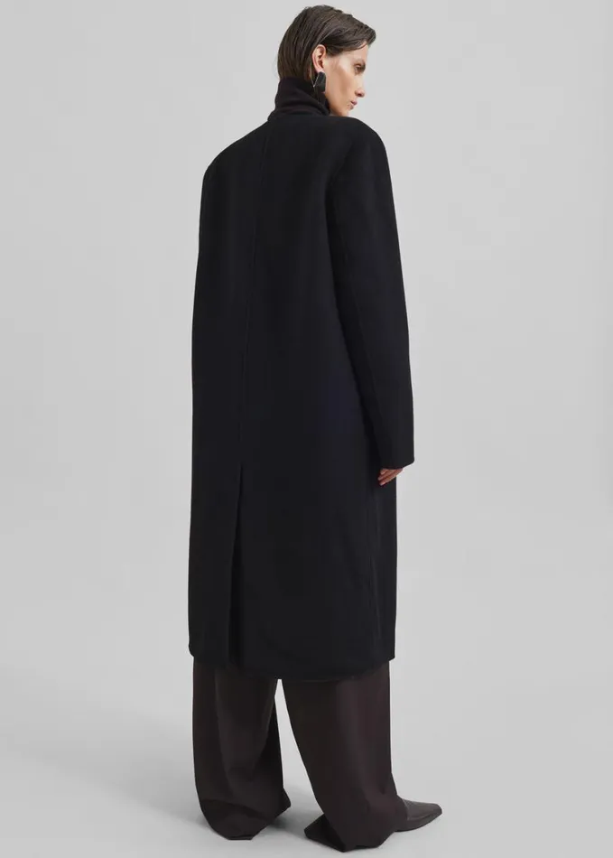 Clothing Women The Frankie Shop Loulou Studio Banie Long Coat 8211 Black
