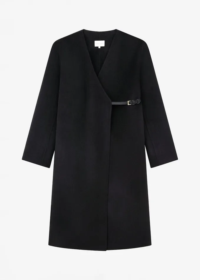 Clothing Women The Frankie Shop Loulou Studio Banie Long Coat 8211 Black