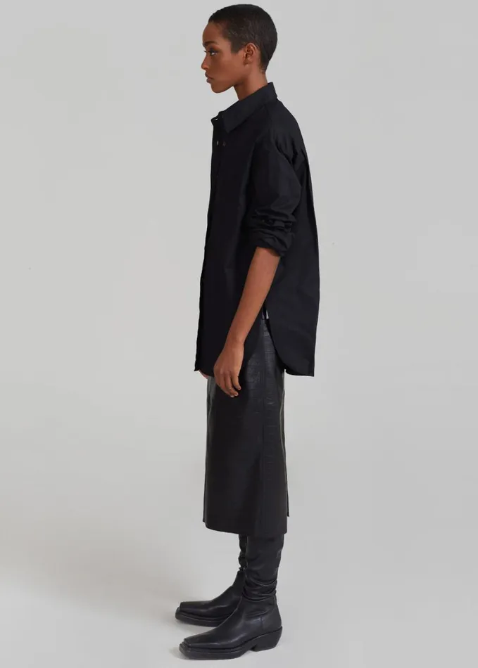 Clothing Women The Frankie Shop Lui Organic Cotton Shirt 8211 Black