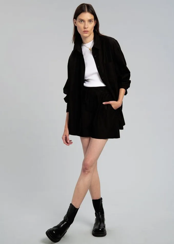 Clothing Women The Frankie Shop Lui Organic Cotton Shirt 8211 Black
