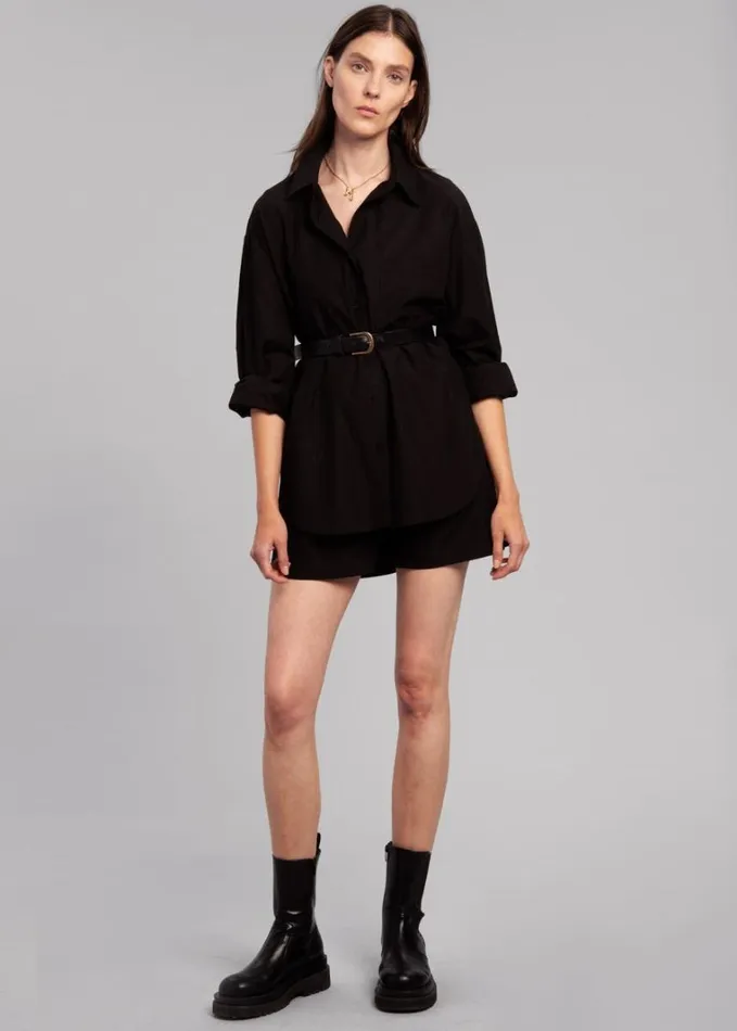 Clothing Women The Frankie Shop Lui Organic Cotton Shirt 8211 Black