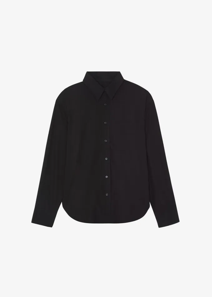 Clothing Women The Frankie Shop Lui Organic Cotton Shirt 8211 Black