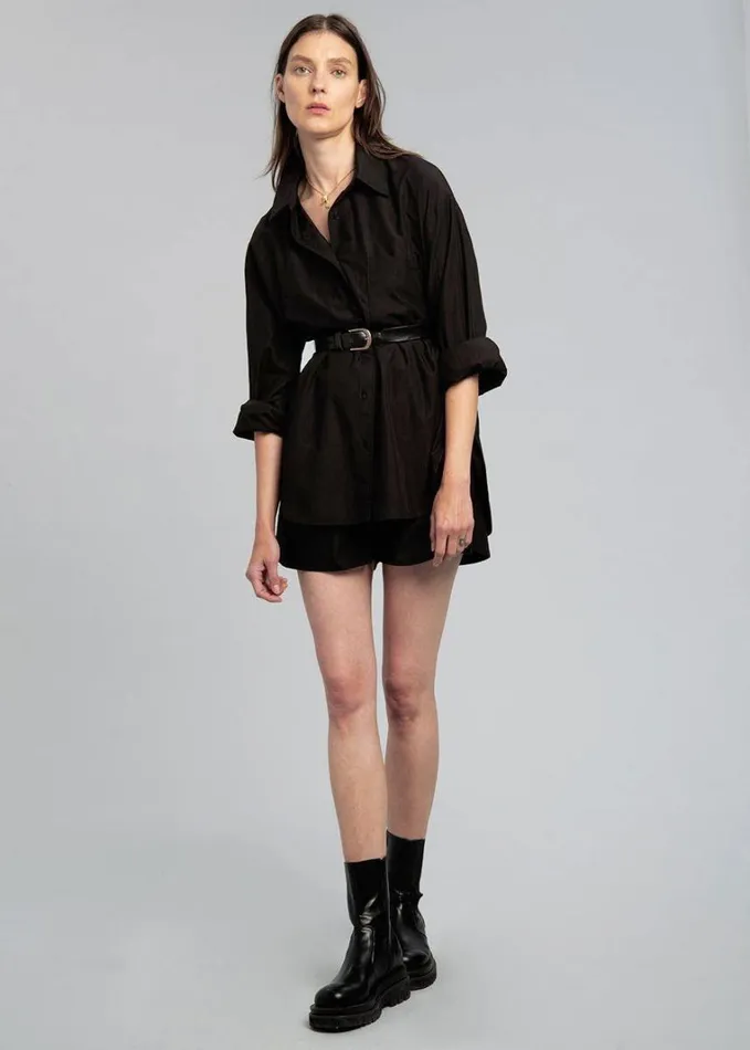 Clothing Women The Frankie Shop Lui Organic Cotton Shirt 8211 Black