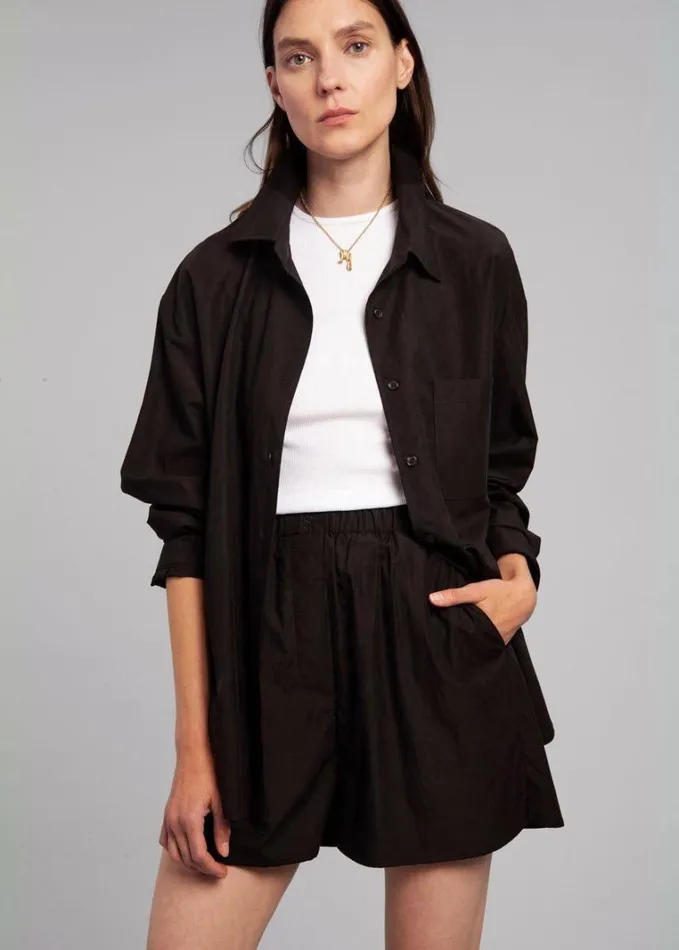 Clothing Women The Frankie Shop Lui Organic Cotton Shirt 8211 Black
