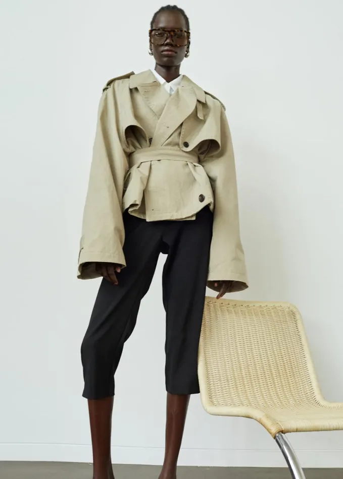 Clothing Women The Frankie Shop Mads Cropped Trench 8211 Beige