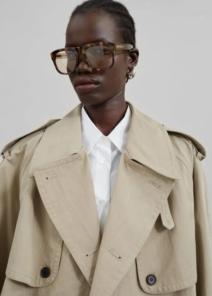 Clothing Women The Frankie Shop Mads Cropped Trench 8211 Beige