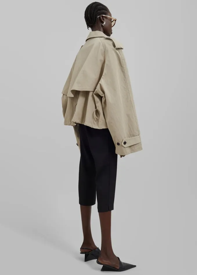 Clothing Women The Frankie Shop Mads Cropped Trench 8211 Beige